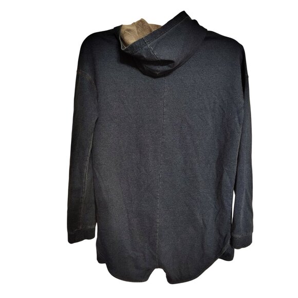 One Teaspoon Free People Denim Blue Colored Zip Front Hoodie, XS Oversized - Picture 3 of 4